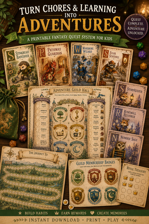 D&D inspired Chore Cards for kids
